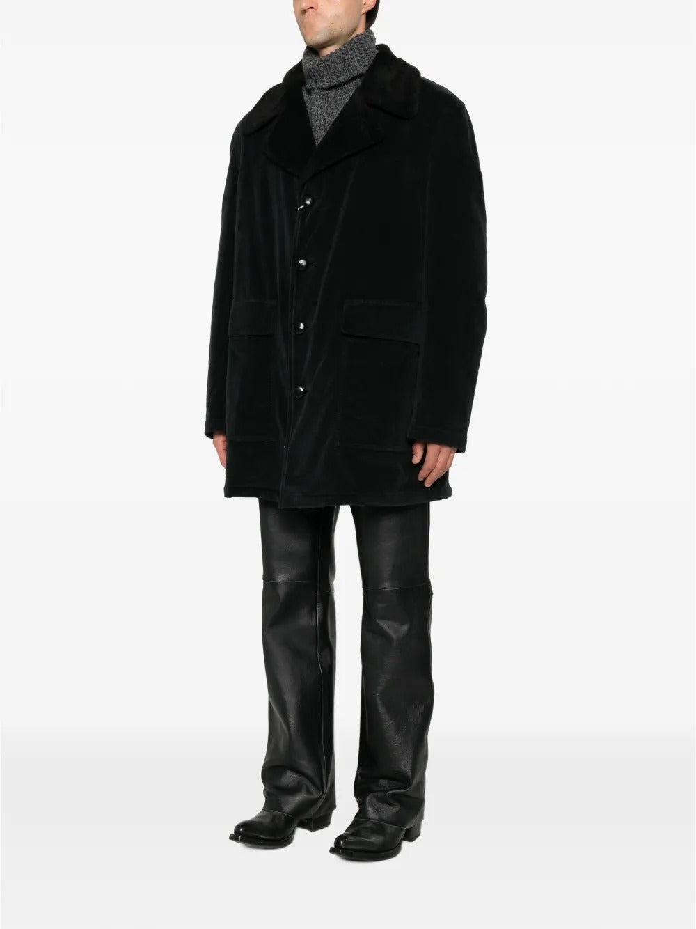 Maison margiela shearling-collar coat-MM6-Verso