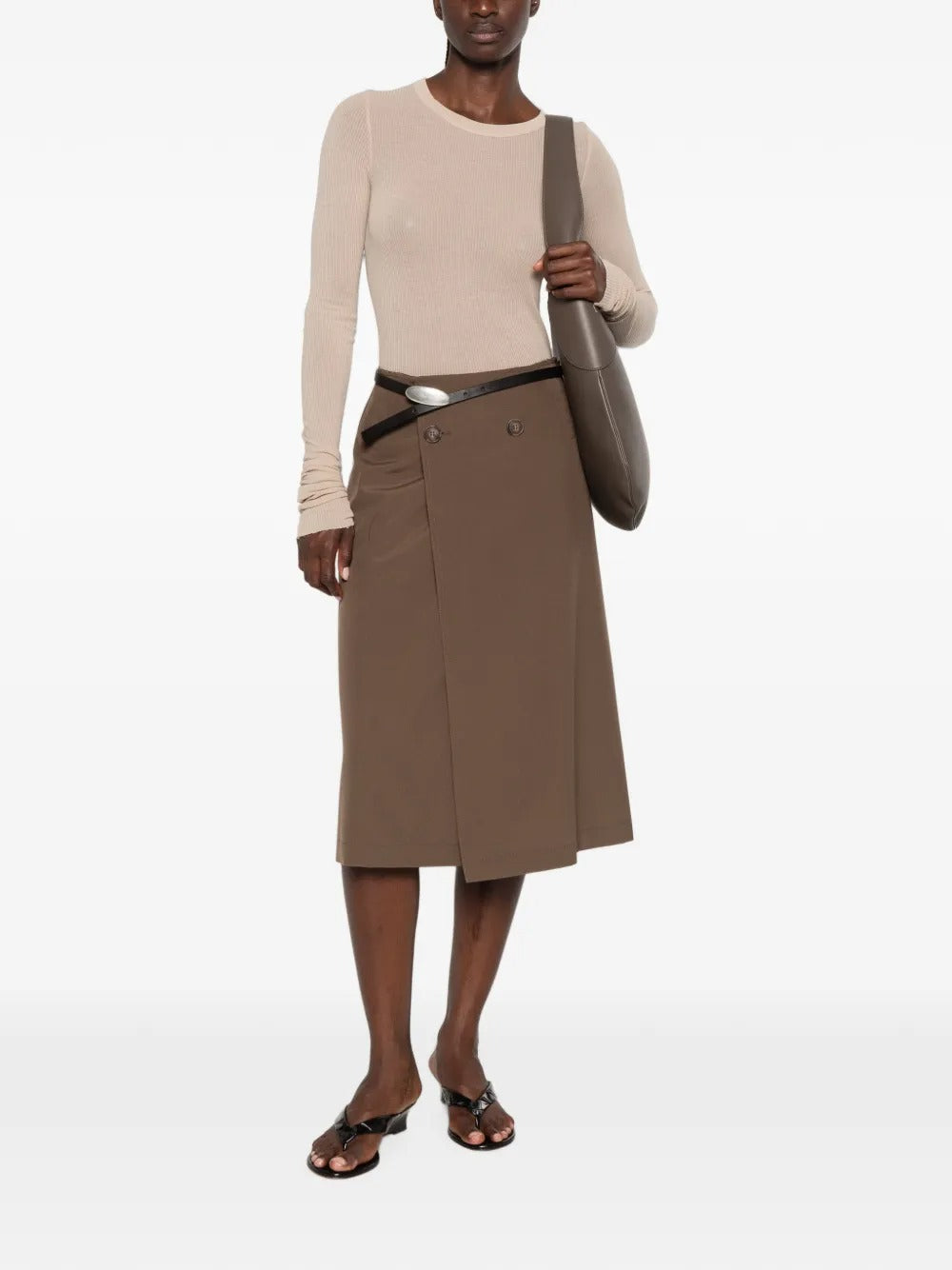 Maison Margiela Wrap-Design Midi Skirt-MM6-Verso