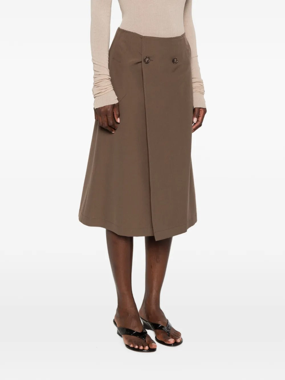 Maison Margiela Wrap-Design Midi Skirt-MM6-Verso
