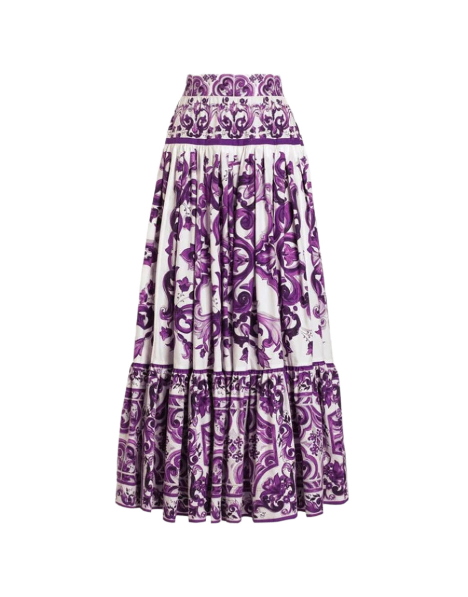 MAJOLICA-PRINT LONG SKIRT-DOLCE & GABBANA-Verso