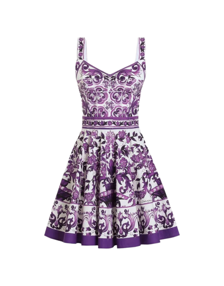 MAJOLICA-PRINT POPLIN DRESS-DOLCE & GABBANA-Verso