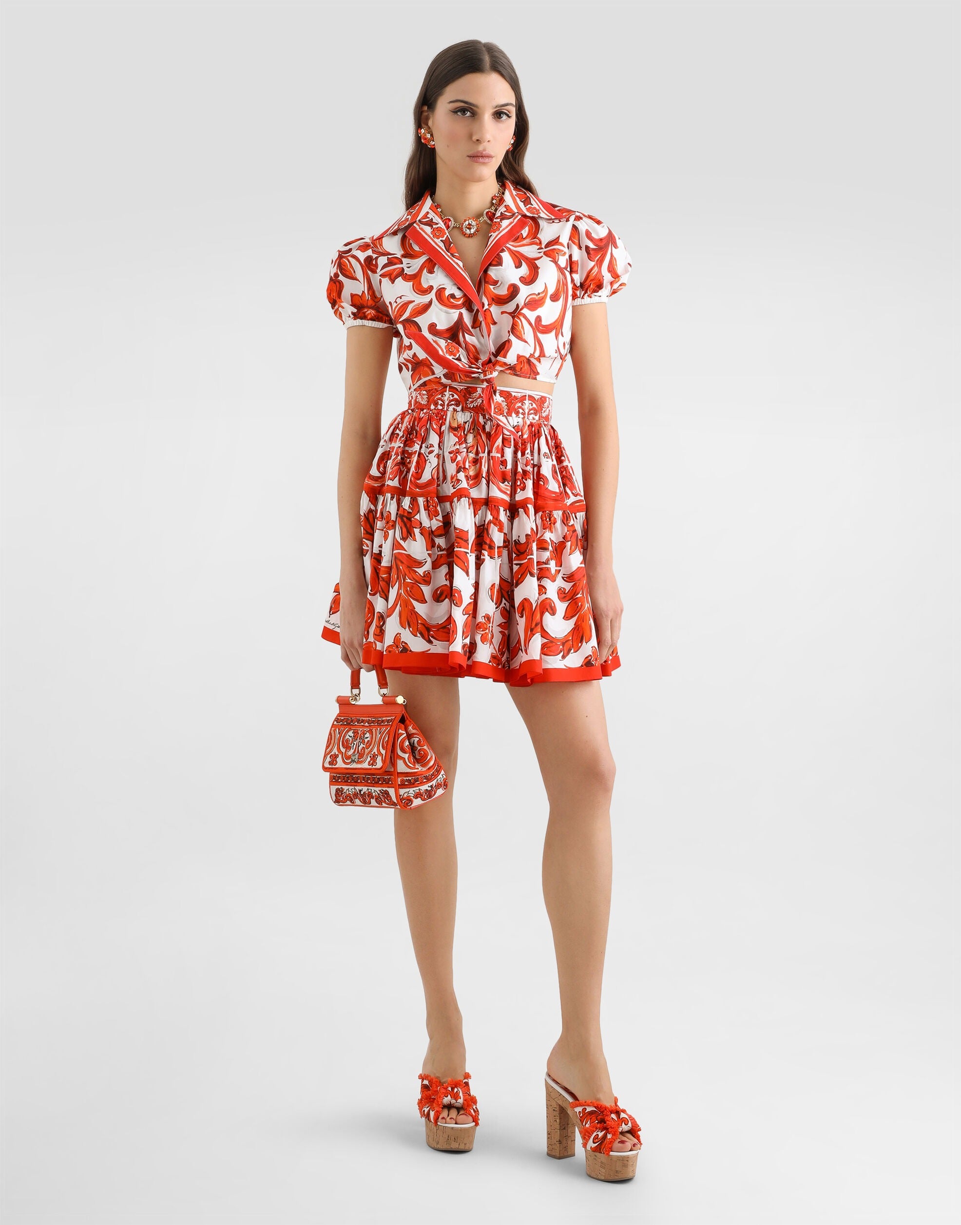 Majolica-print poplin shirt-DOLCE&GABBANA-Verso