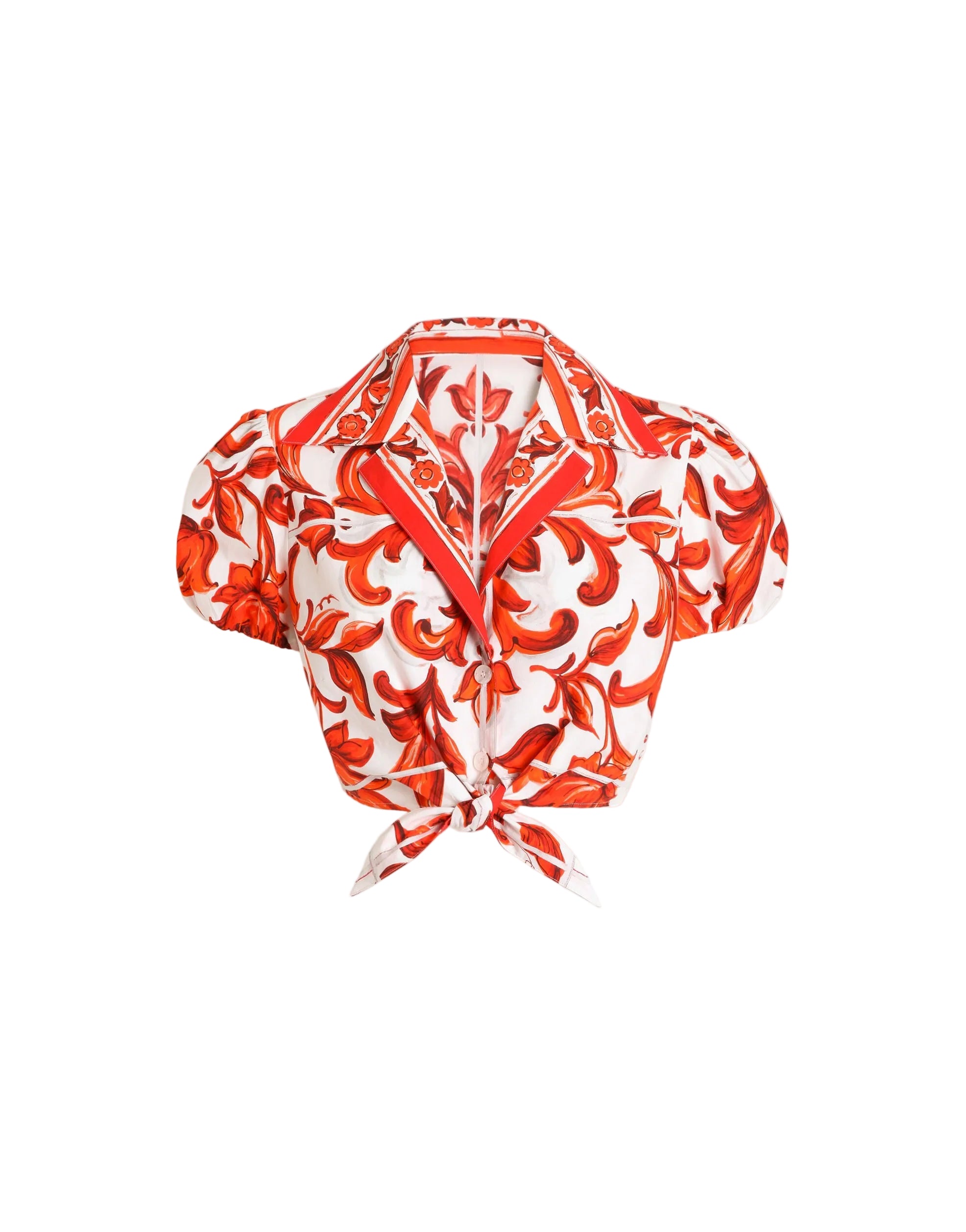 Majolica-print poplin shirt-DOLCE&GABBANA-Verso