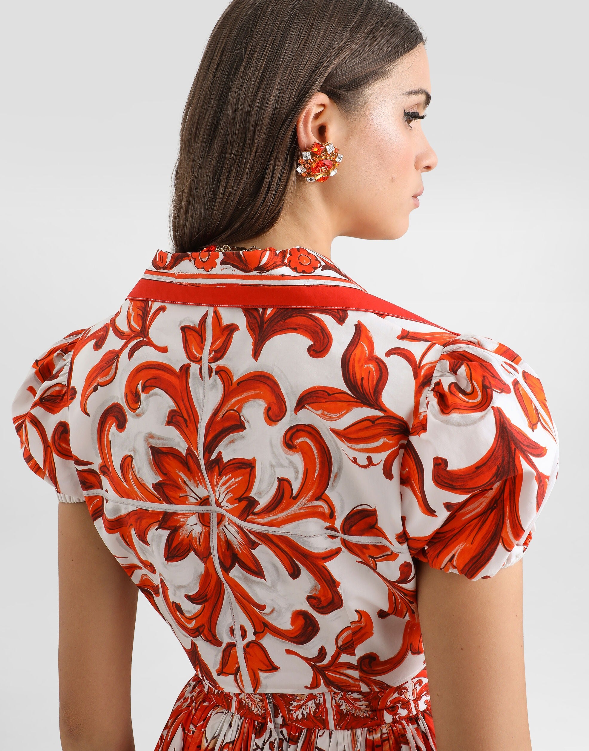 Majolica-print poplin shirt-DOLCE&GABBANA-Verso