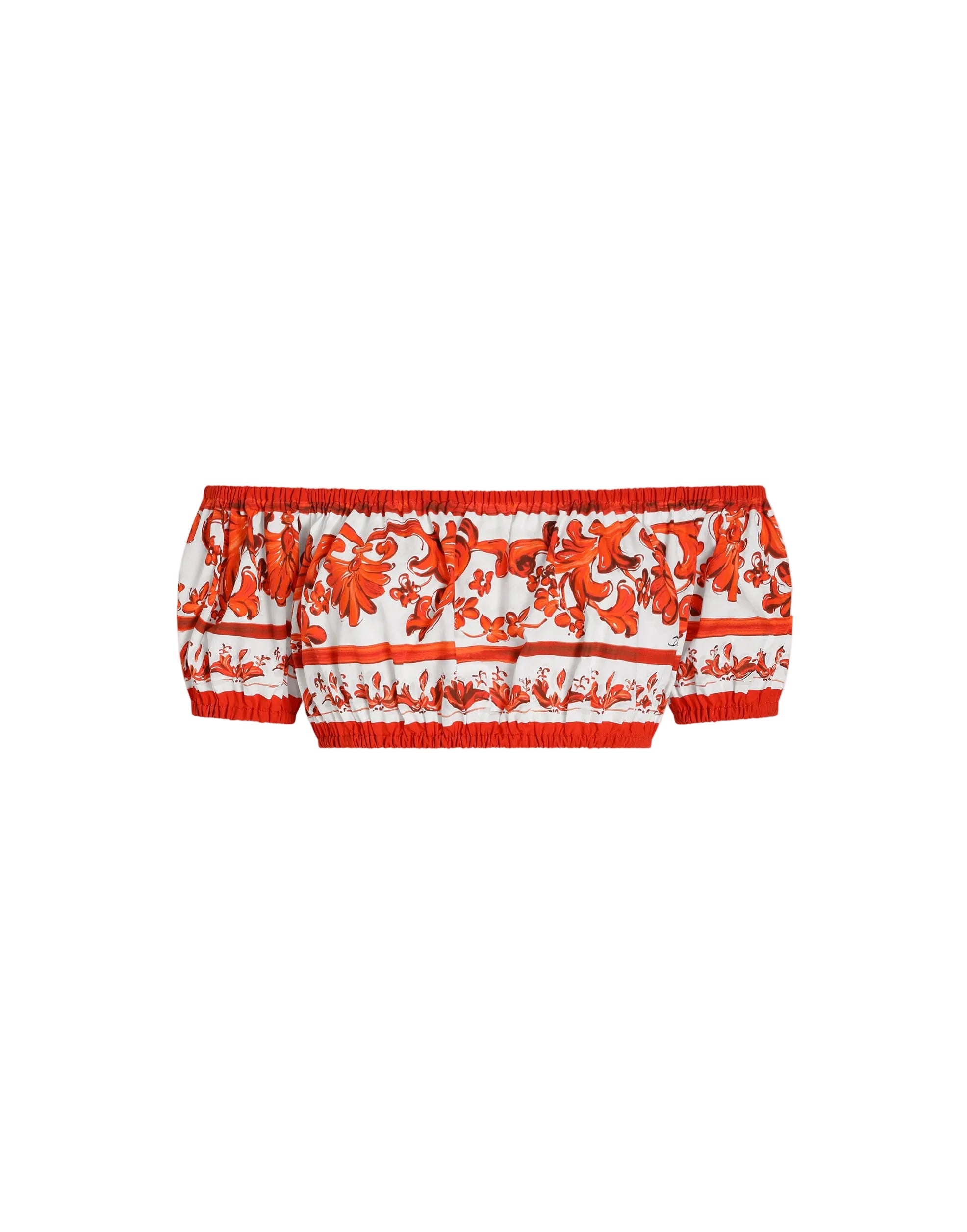 Majolica-print poplin top-DOLCE&GABBANA-Verso