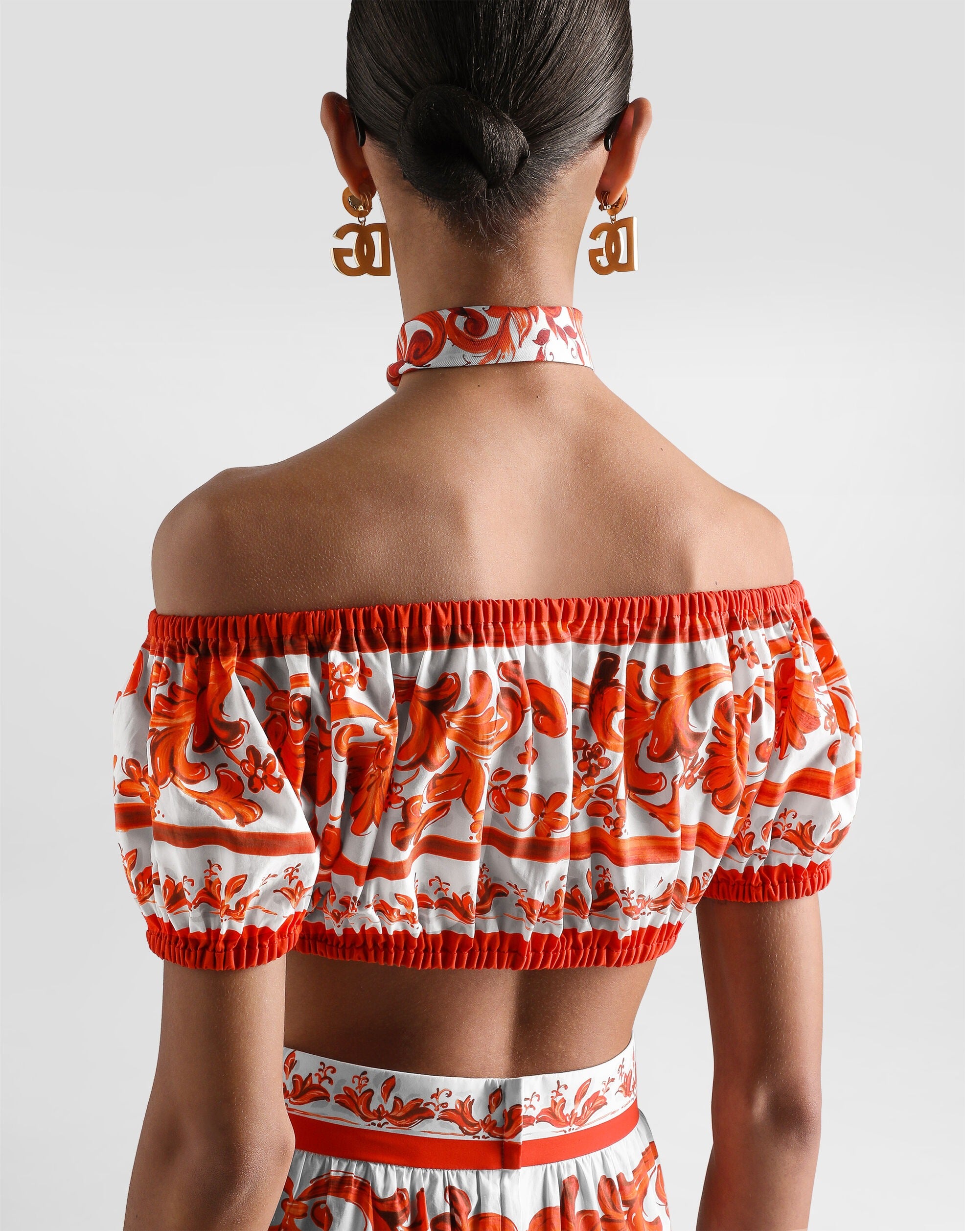 Majolica-print poplin top-DOLCE&GABBANA-Verso