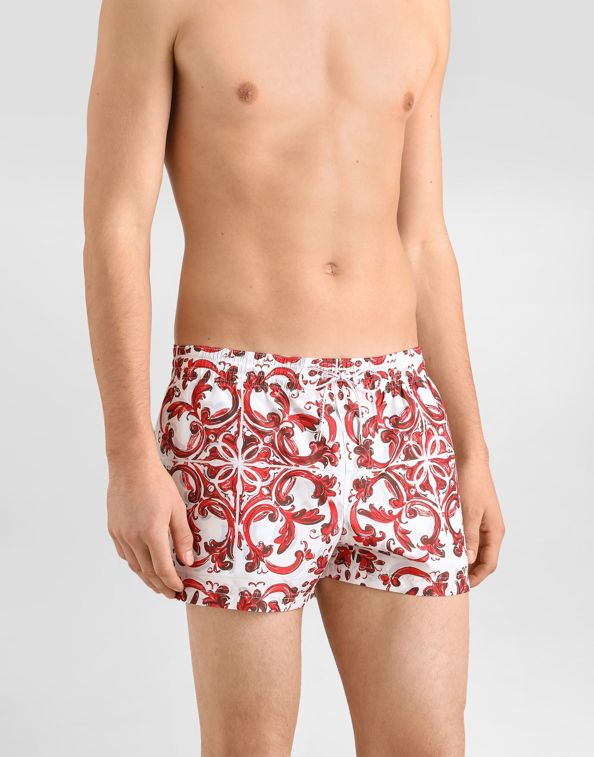 Majolica-print short swim boxer shorts-DOLCE&GABBANA-Verso