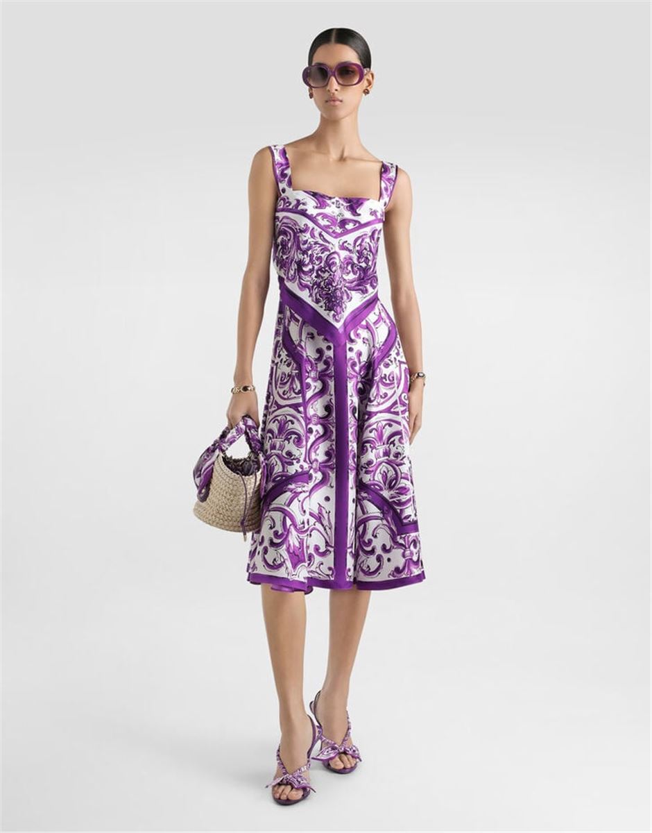 MAJOLICA-PRINT SILK TWILL DRESS-DOLCE & GABBANA-Verso