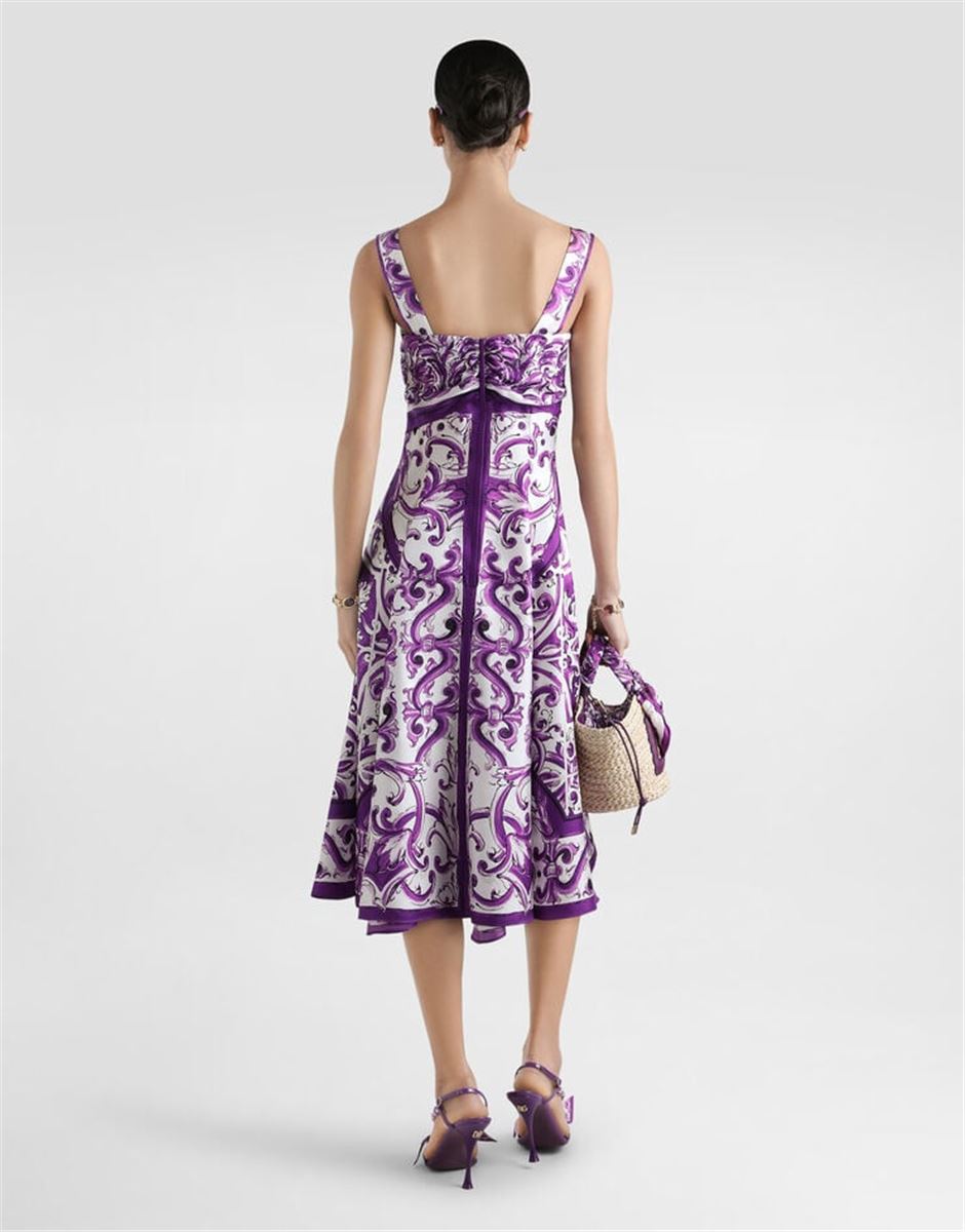 MAJOLICA-PRINT SILK TWILL DRESS-DOLCE & GABBANA-Verso