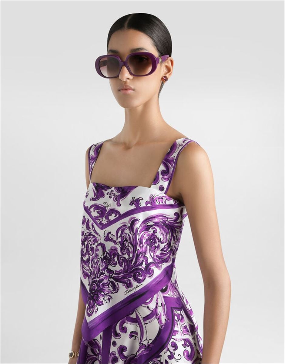 MAJOLICA-PRINT SILK TWILL DRESS-DOLCE & GABBANA-Verso