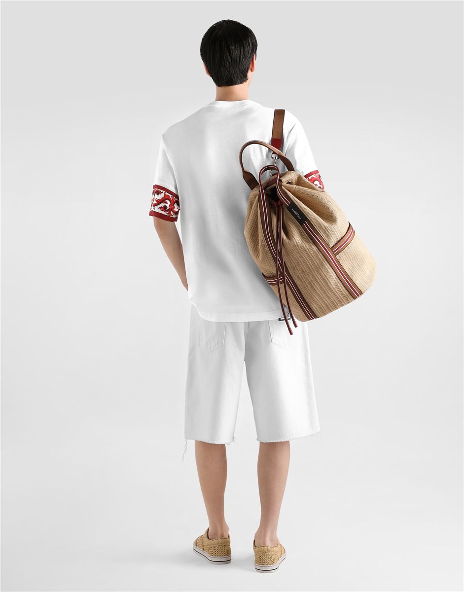 Majolica-print t-shirt in cotton-DOLCE&GABBANA-Verso