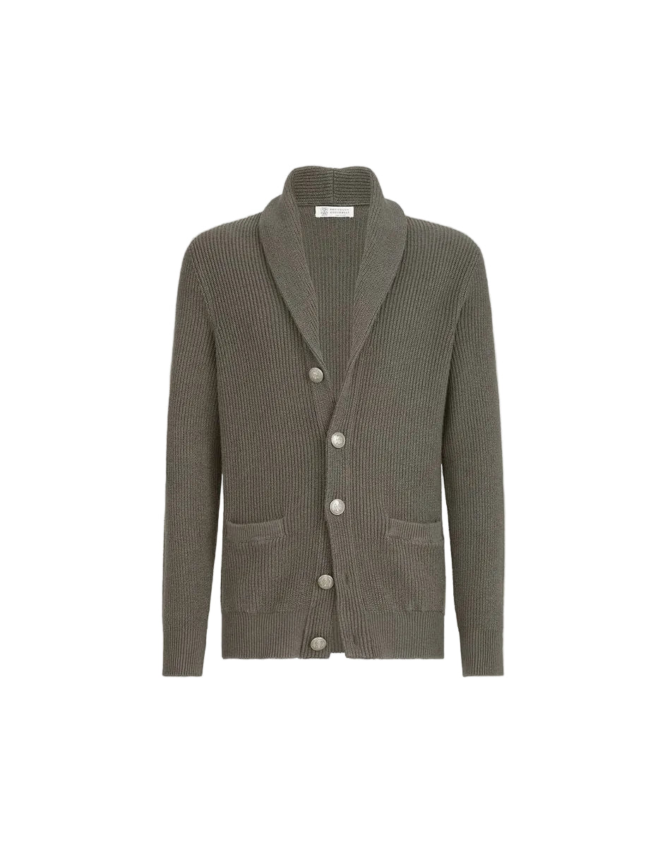 Malfilé cotton english rib cardigan-BRUNELLO CUCINELLI-312509-48-Verso