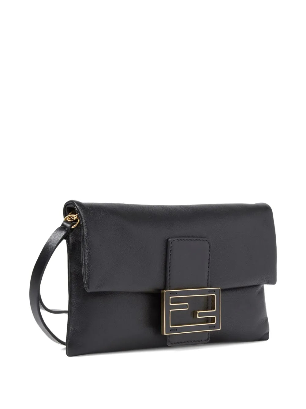 バッグ FENDI black leather clutch bag Mamma Baguette Leather Clutch Bag
