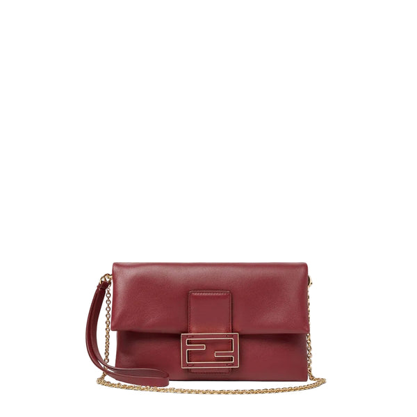 Fendi Mamma Baguette Leather Clutch Bag | Verso