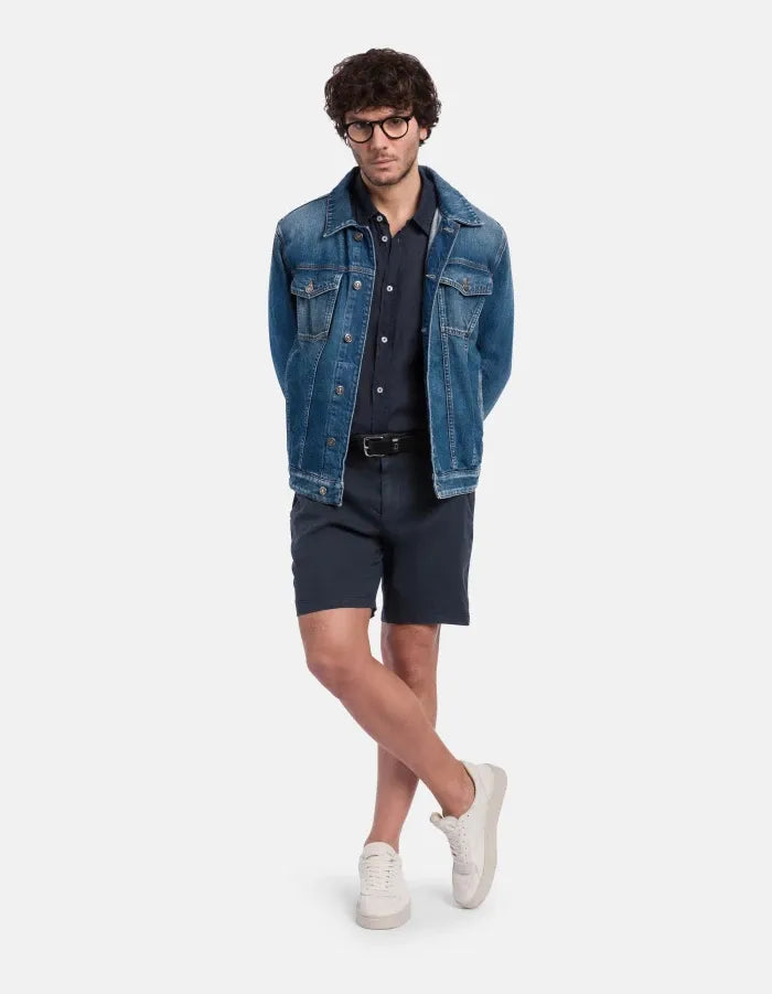 Manheim regular-fit bermuda shorts in linen and lyocell-DONDUP-Verso