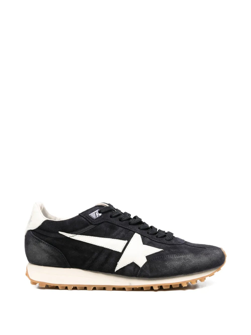 Marathon in blue navy suede with white leather star and heel tab sneakers-GOLDEN GOOSE-310983-40-Verso