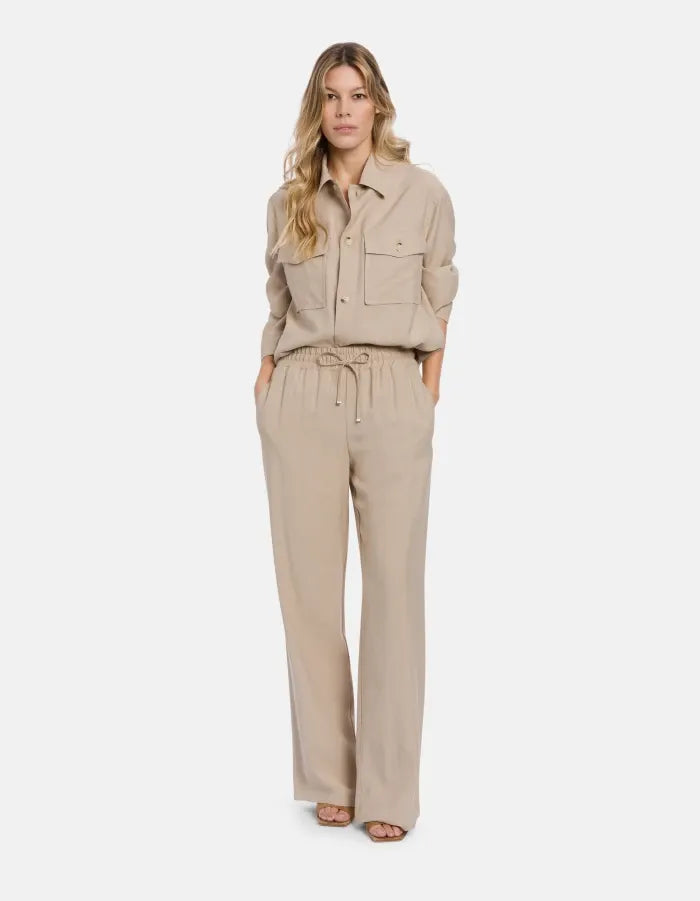 Marisol joggers in viscose gabardine-DONDUP-Verso