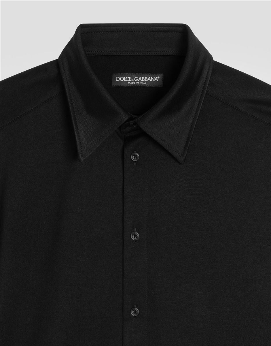 Martini shirt in melange jersey-DOLCE&GABBANA-Verso