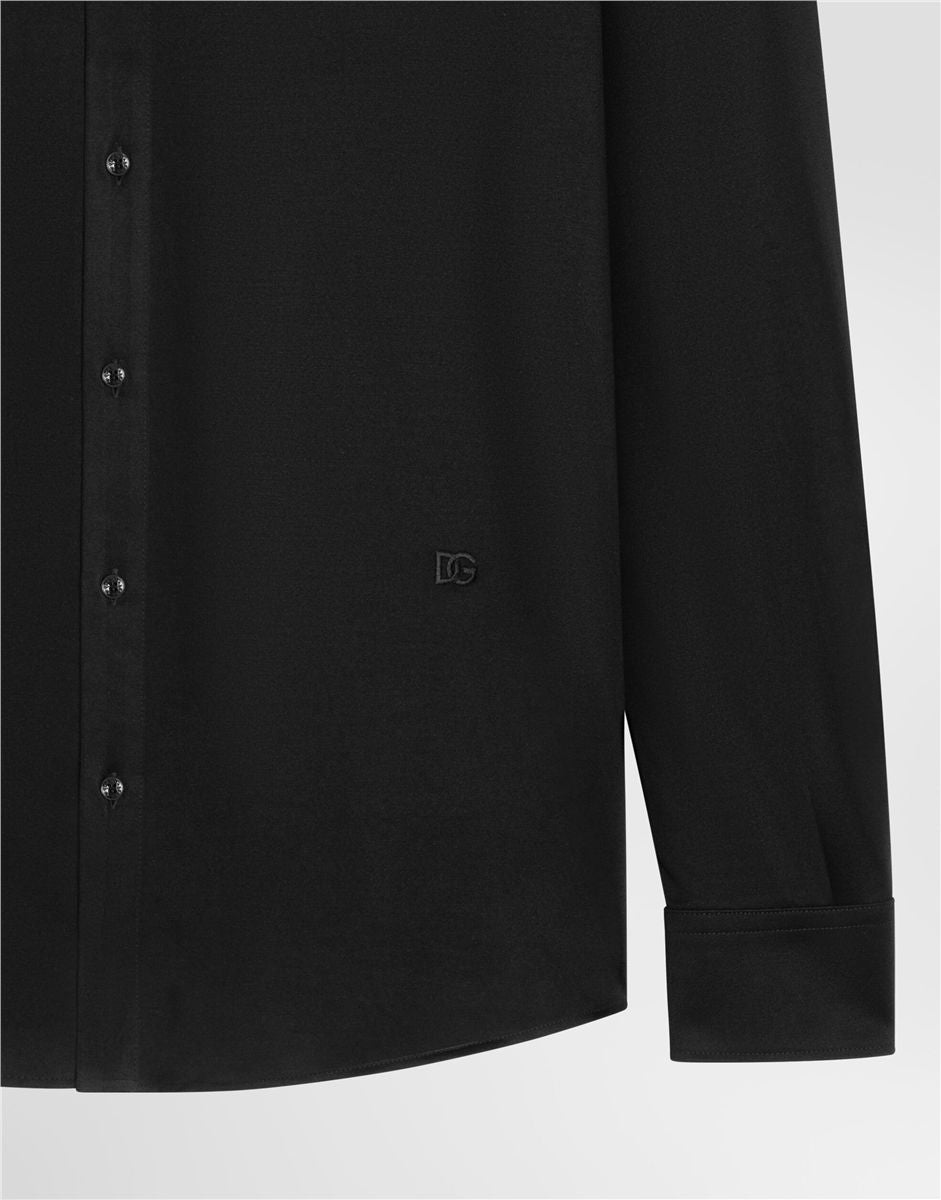 Martini shirt in melange jersey-DOLCE&GABBANA-Verso