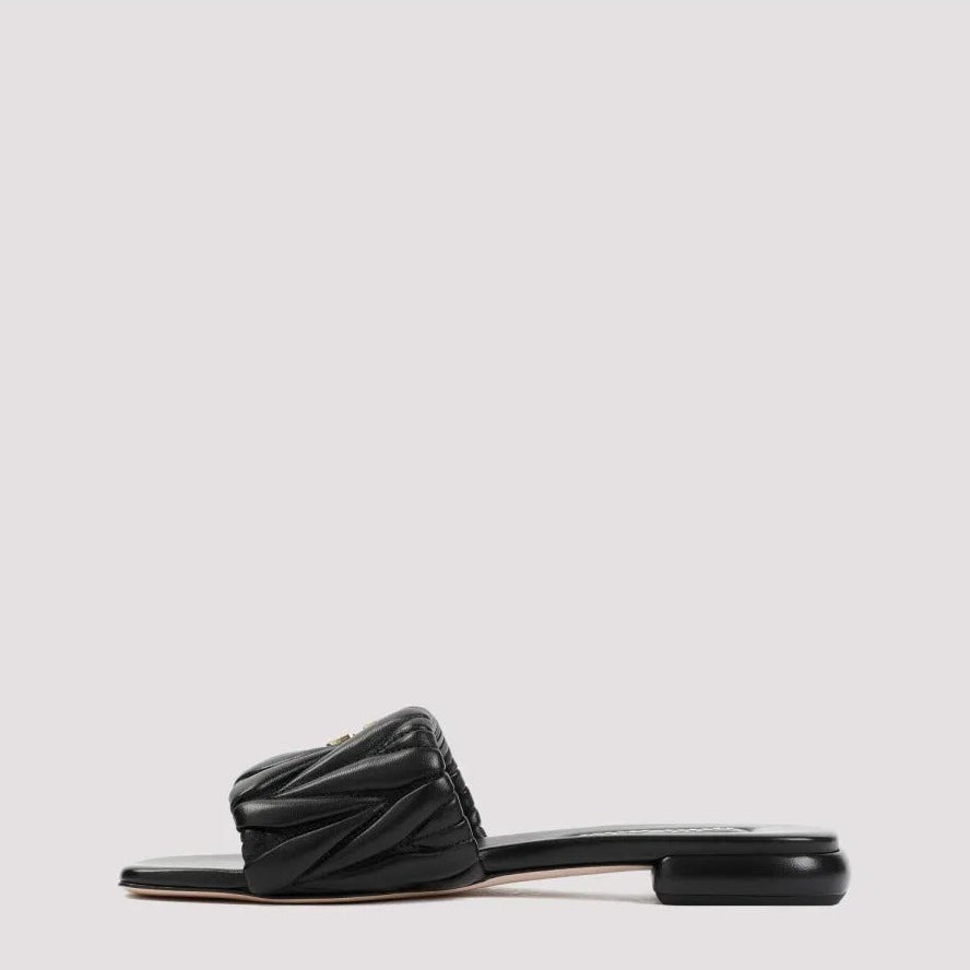 Matelassé nappa leather slides-MIU MIU-Verso