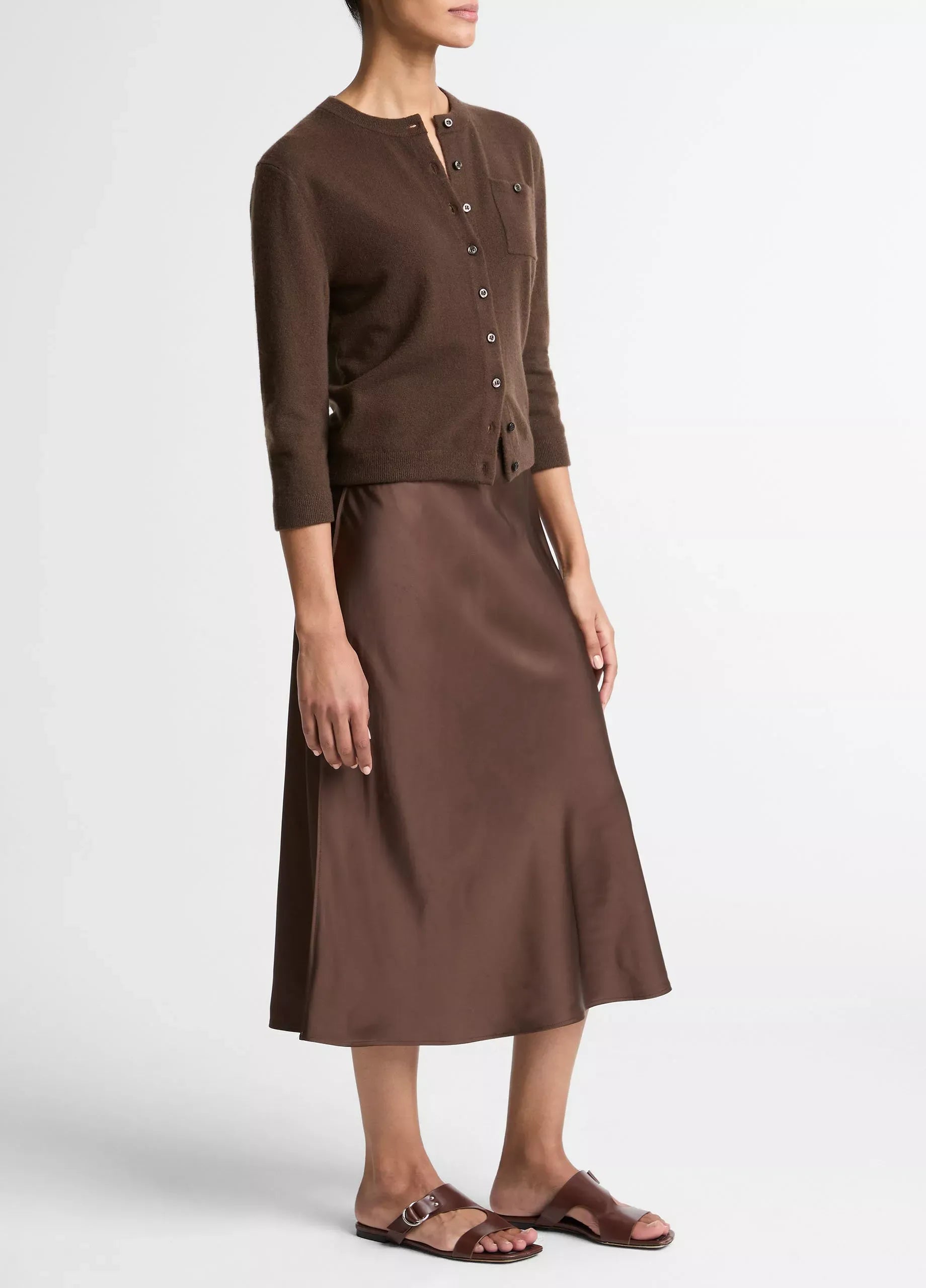 Matte satin slip skirt-VINCE-Verso