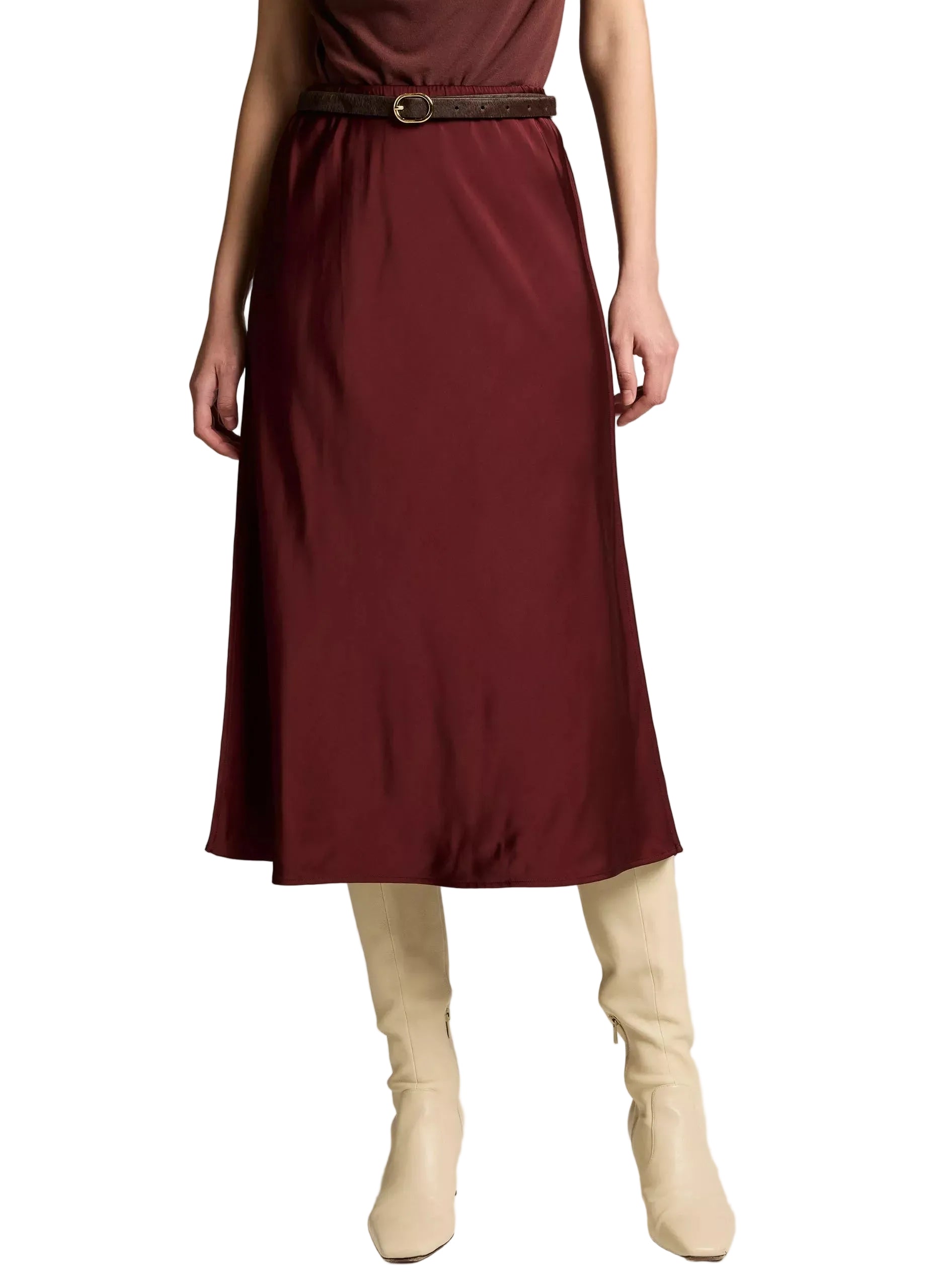 Matte satin slip skirt-VINCE-Verso