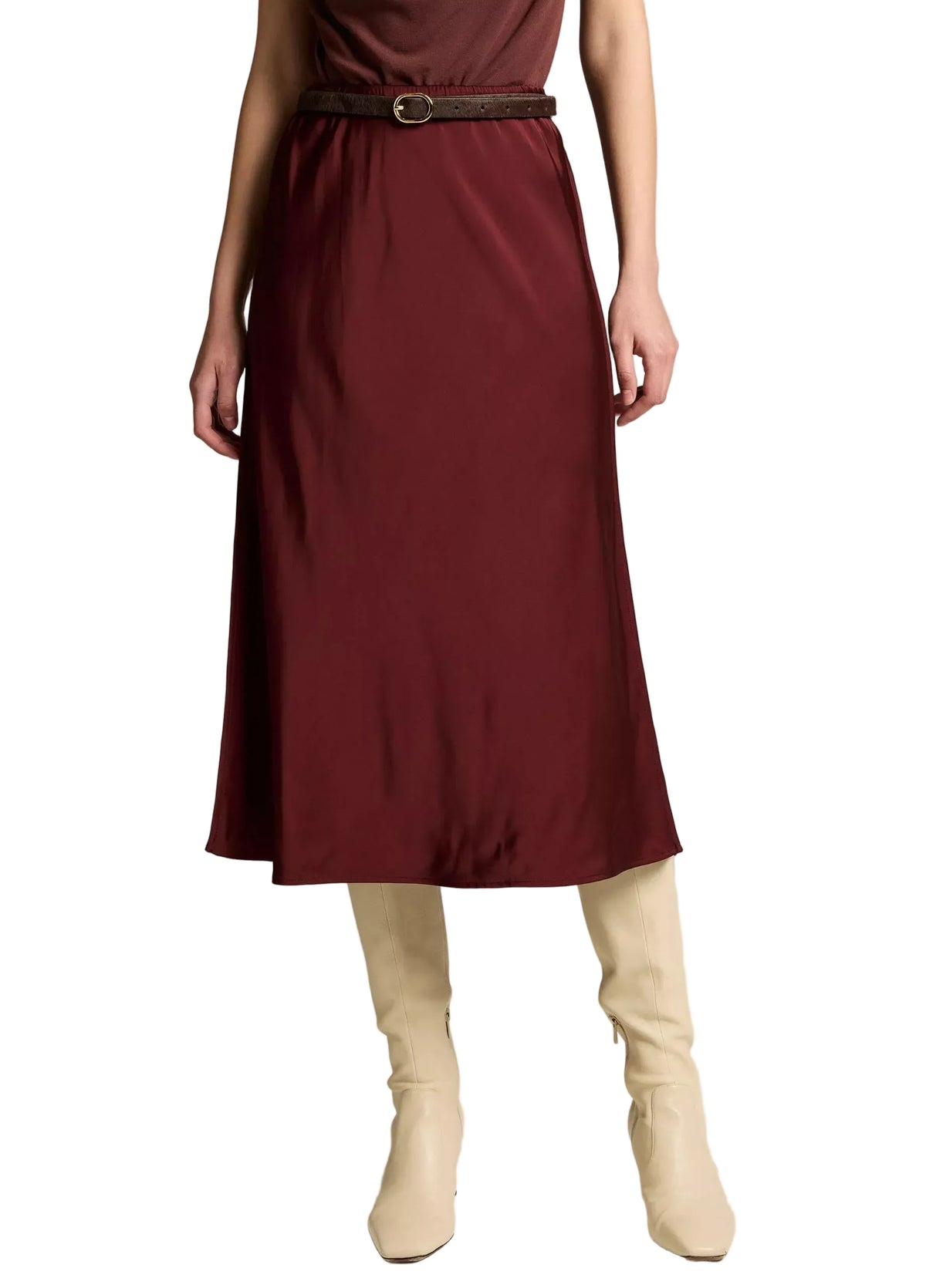 Matte satin slip skirt-VINCE-Verso