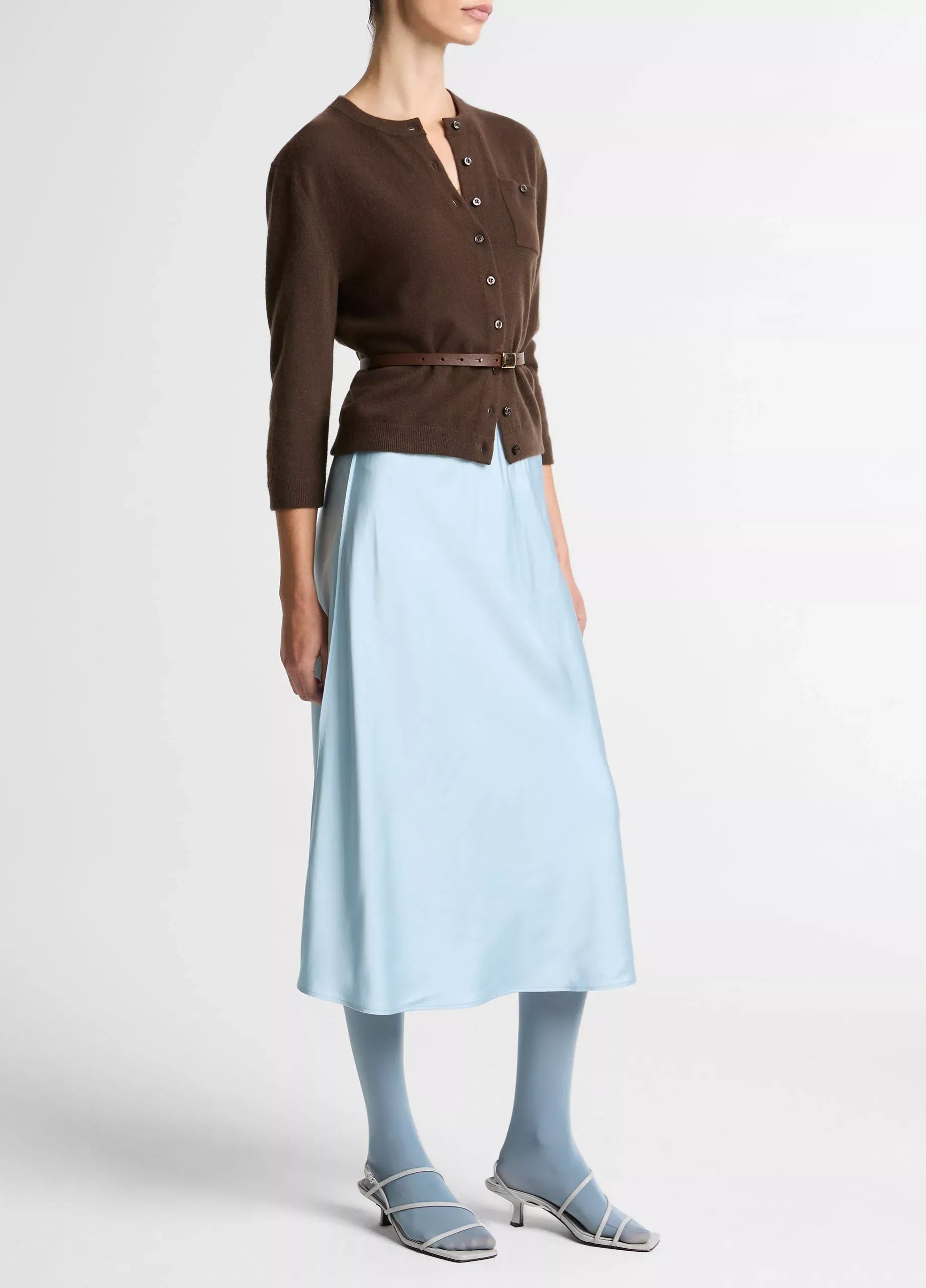 Matte satin slip skirt-VINCE-Verso