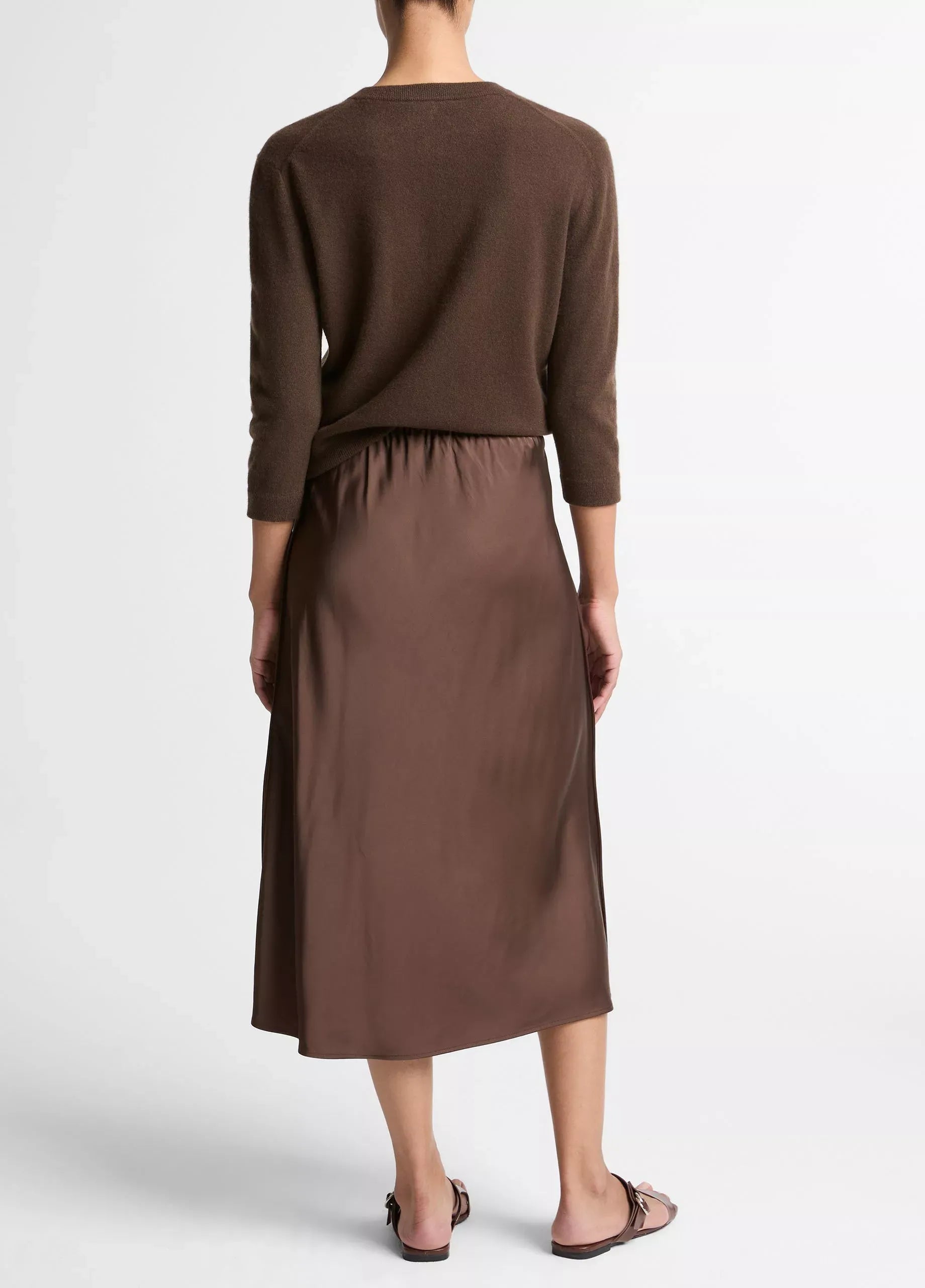 Matte satin slip skirt-VINCE-Verso