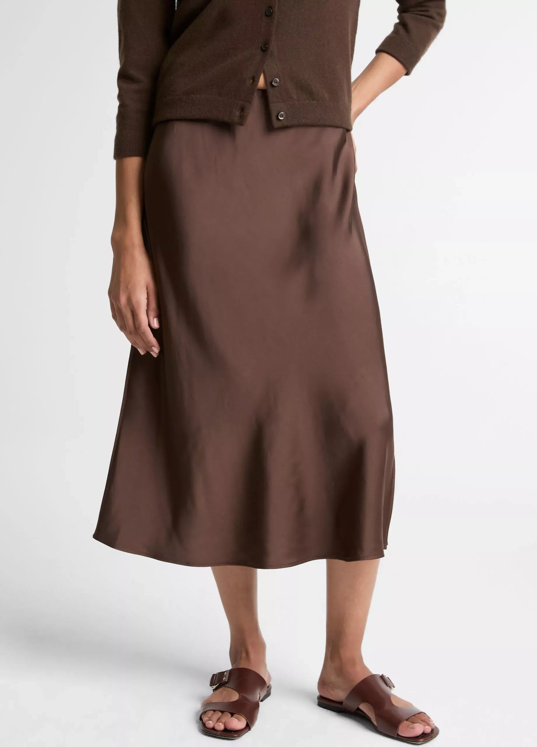 Matte satin slip skirt-VINCE-Verso