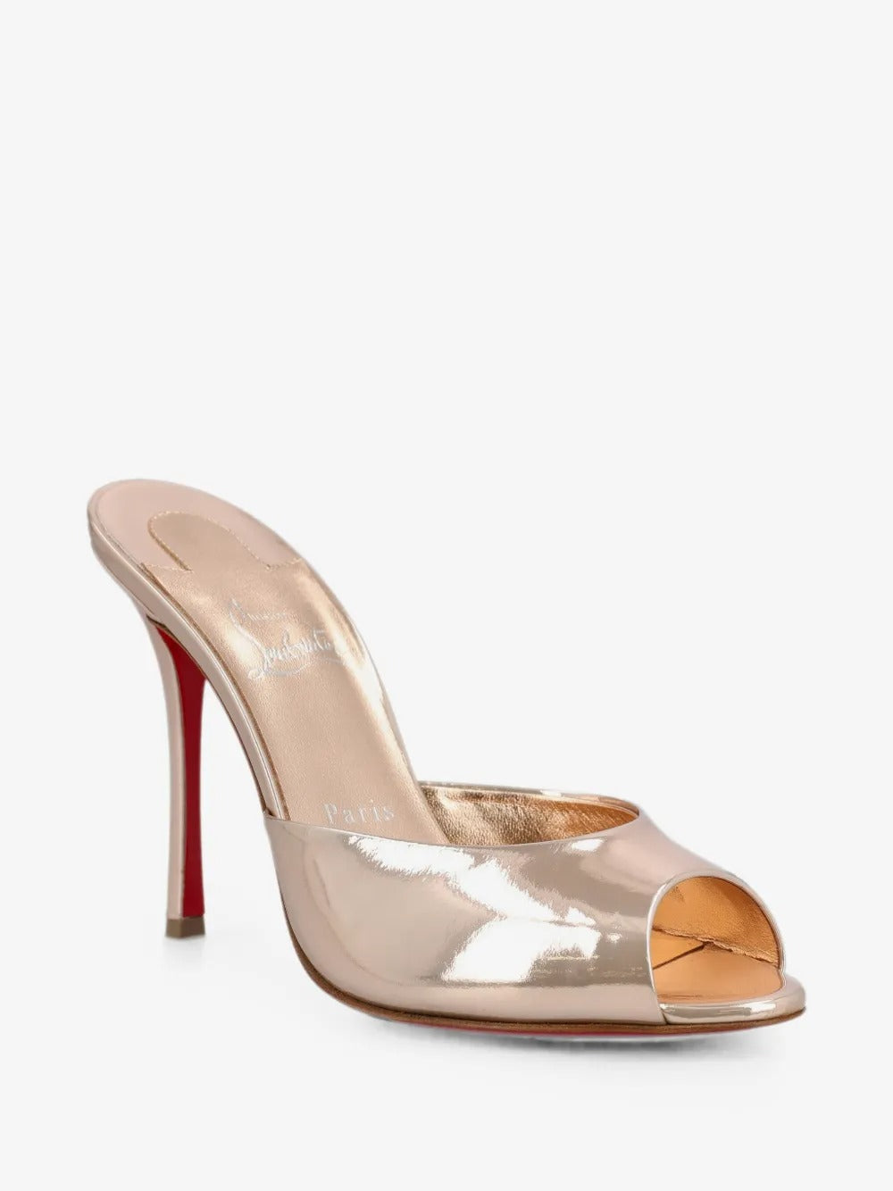 Christian me dolly 100 mm mules in shiny laminated leather-LOUBOUTIN-Verso