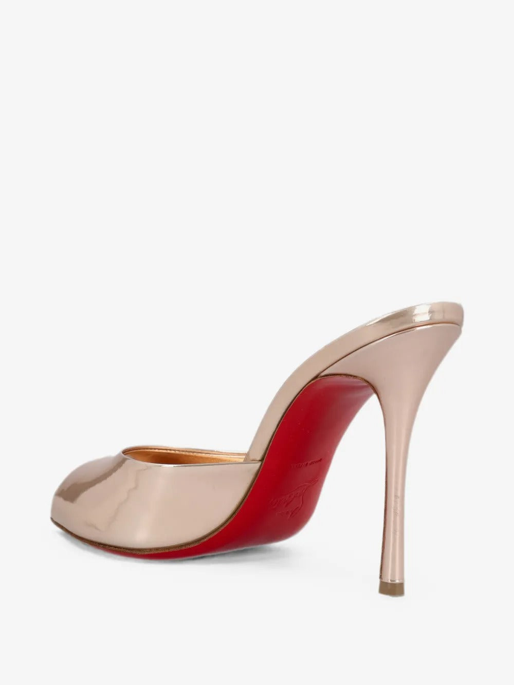 Christian me dolly 100 mm mules in shiny laminated leather-LOUBOUTIN-Verso