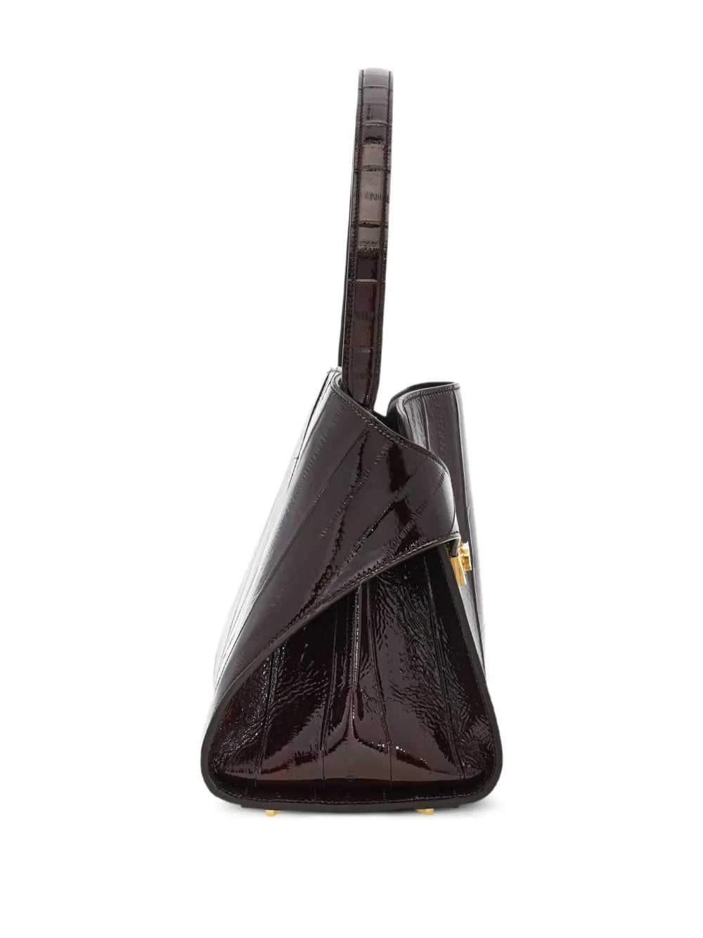 Medium hug gancini-buckles eel-skin shoulder bag-FERRAGAMO-Verso