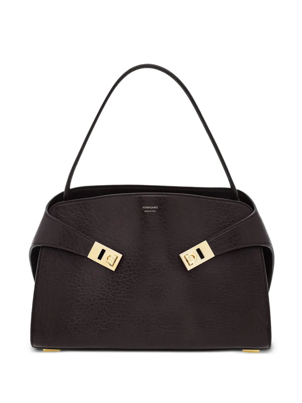 Medium hug gancini-buckles shoulder bag-FERRAGAMO-Verso