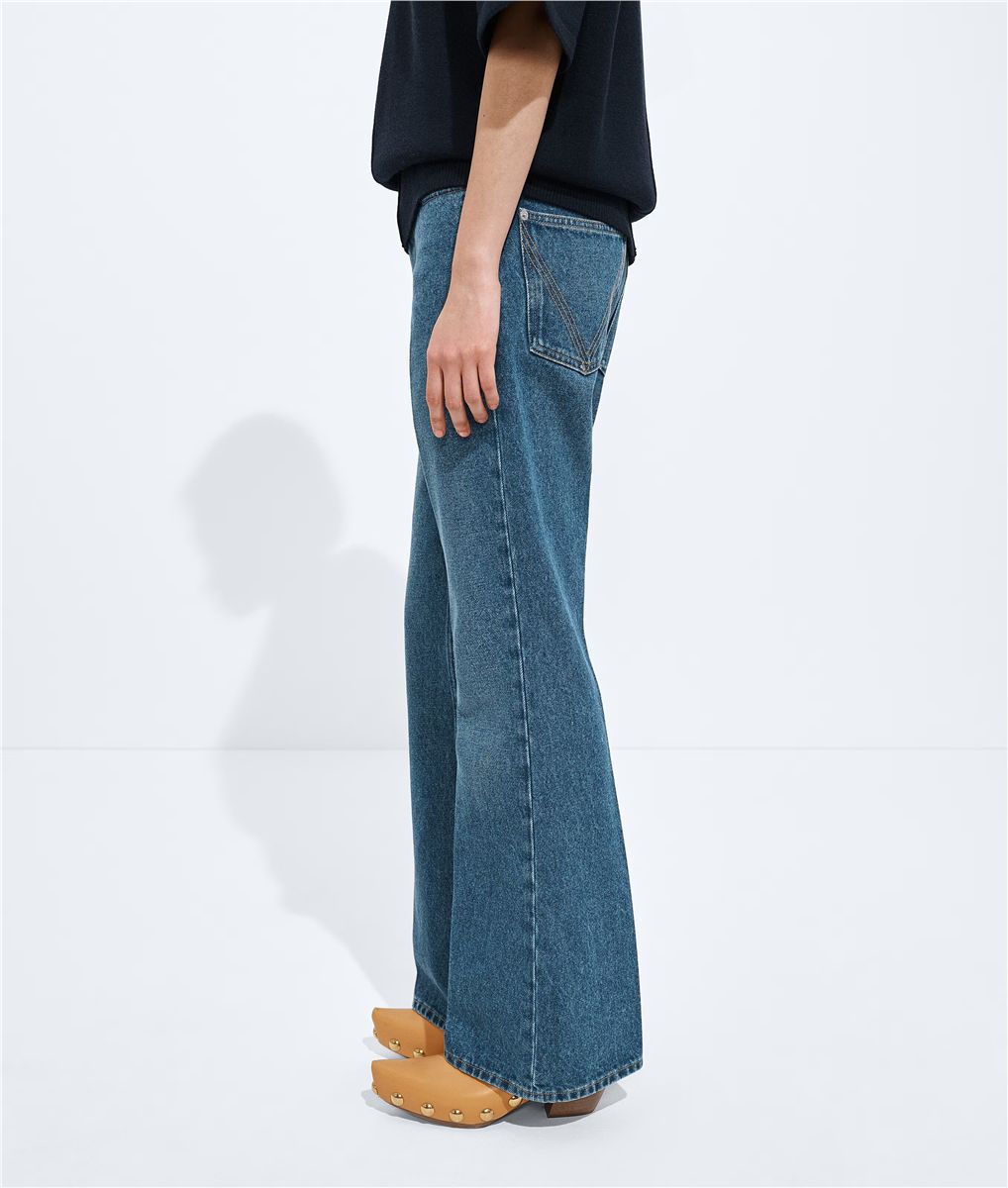 Medium Indigo Flared Jeans-BOTTEGA VENETA-Verso