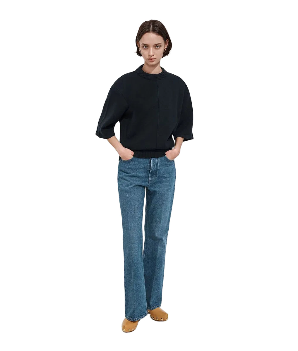 Medium Indigo Flared Jeans-BOTTEGA VENETA-307825-40-Verso