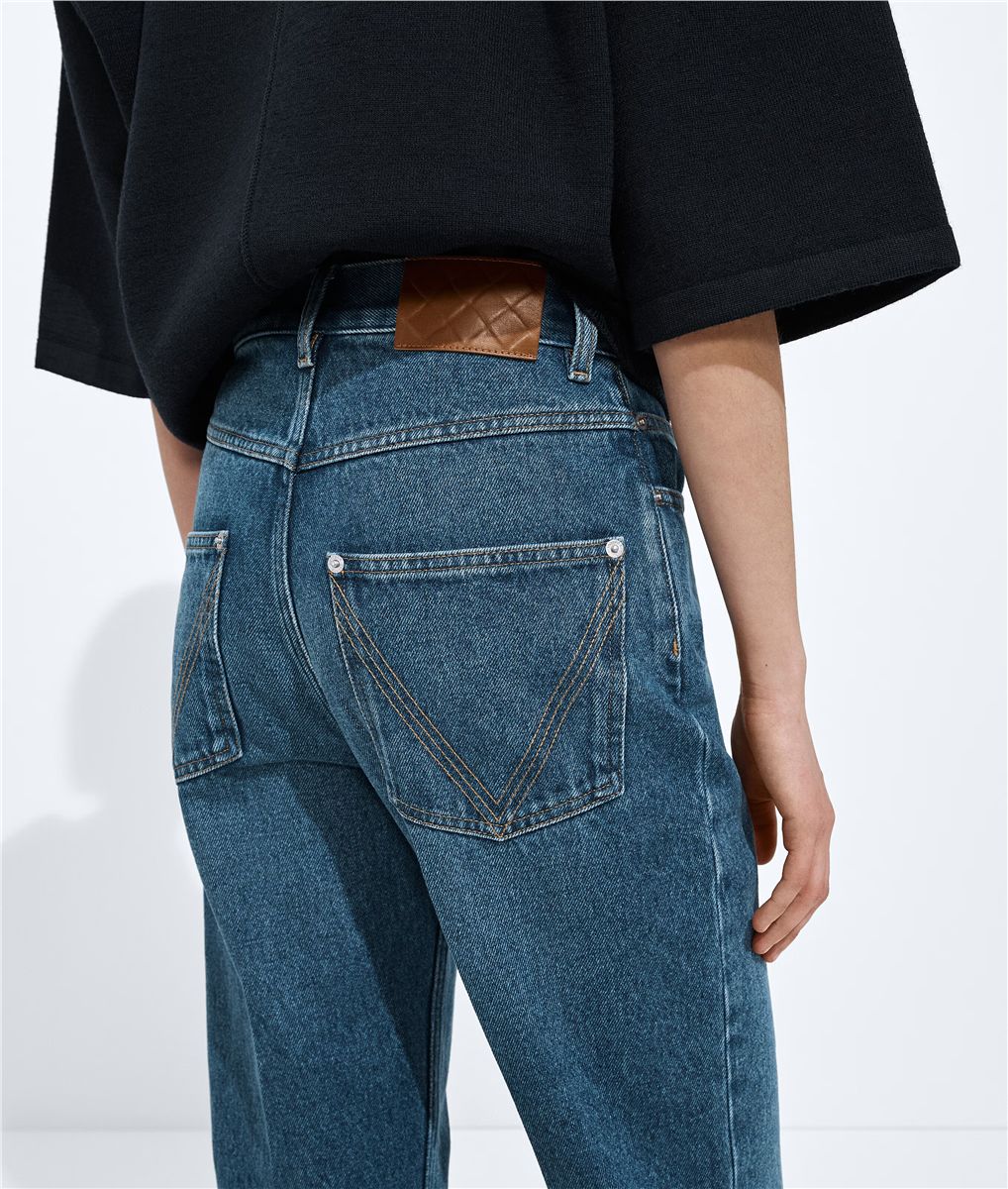 Medium Indigo Flared Jeans-BOTTEGA VENETA-Verso