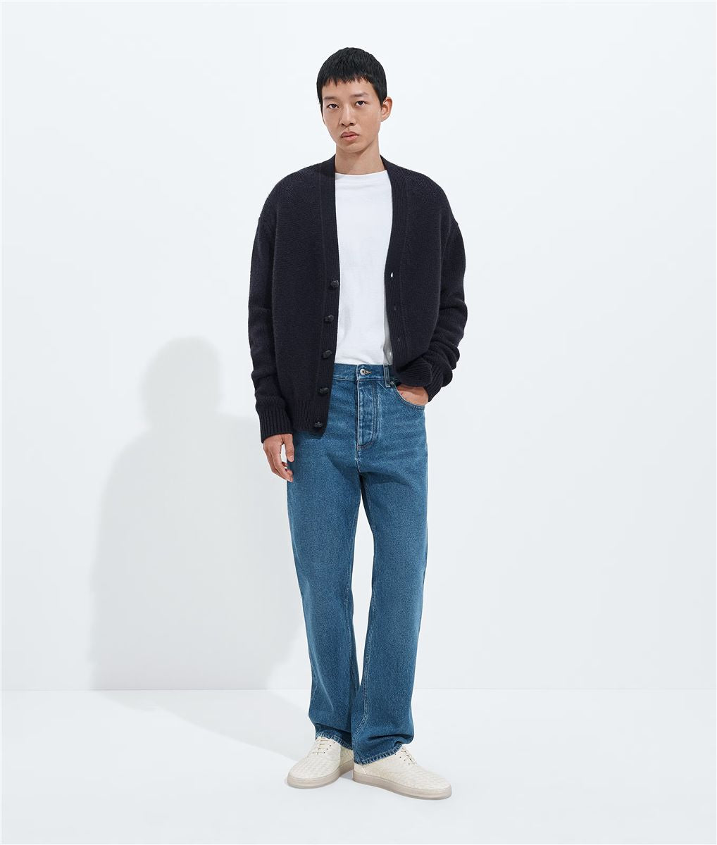 Medium indigo straight leg jeans-BOTTEGA VENETA-Verso