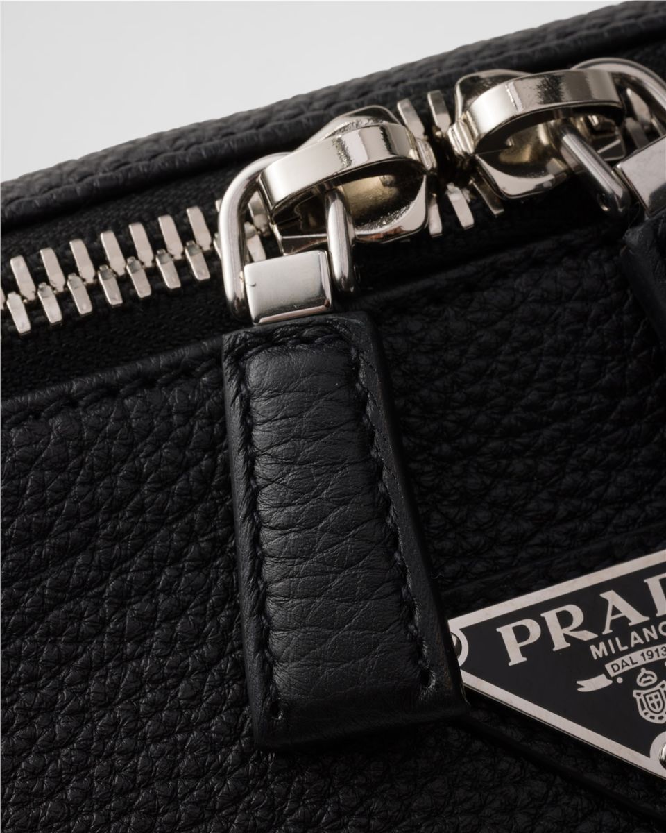 Medium Leather Shoulder Bag-PRADA-Verso