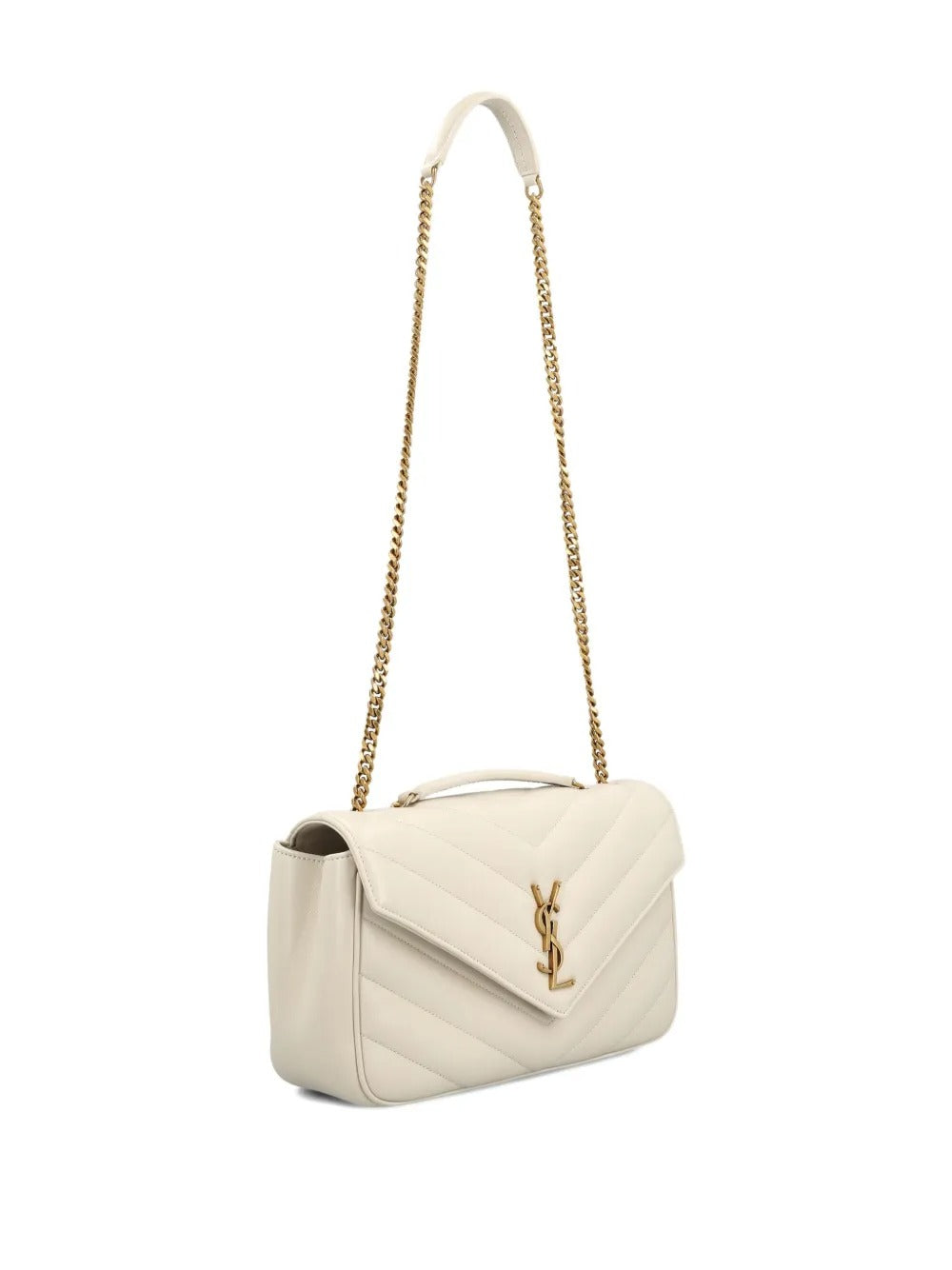 Medium Loulou Quilted Cassandre Logo Shoulder Bag-SAINT LAURENT-Verso