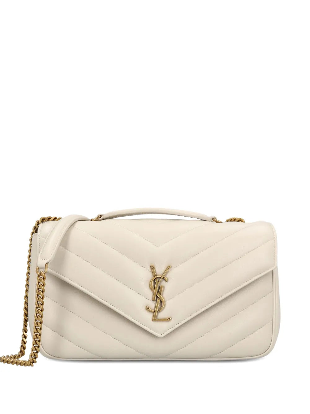 Medium loulou quilted cassandre logo shoulder bag-SAINT LAURENT-Verso