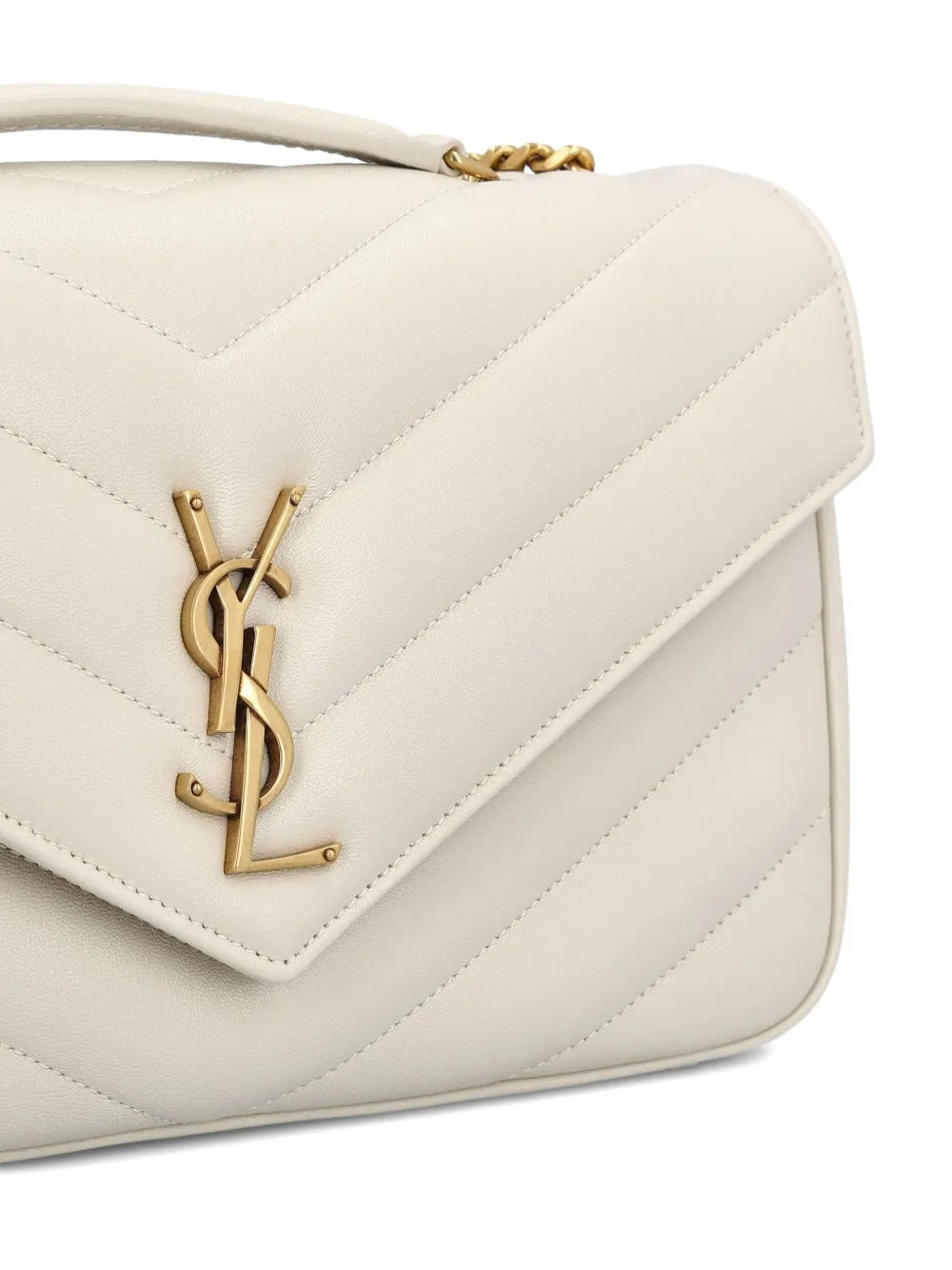 Medium Loulou Quilted Cassandre Logo Shoulder Bag-SAINT LAURENT-Verso