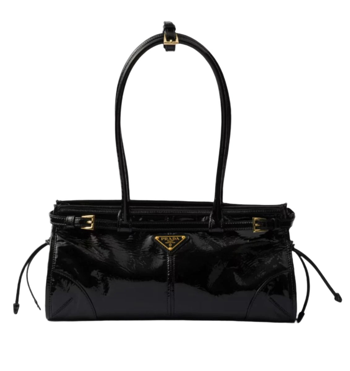 MEDIUM NAPLAK PATENT LEATHER HANDBAG -  PRADA -  Verso
