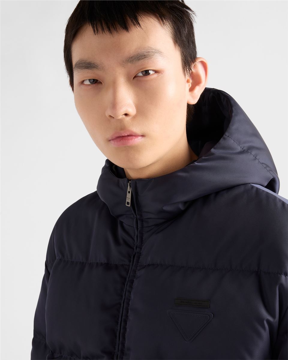 medium-weight hooded re-nylon down jacket-PRADA-Verso