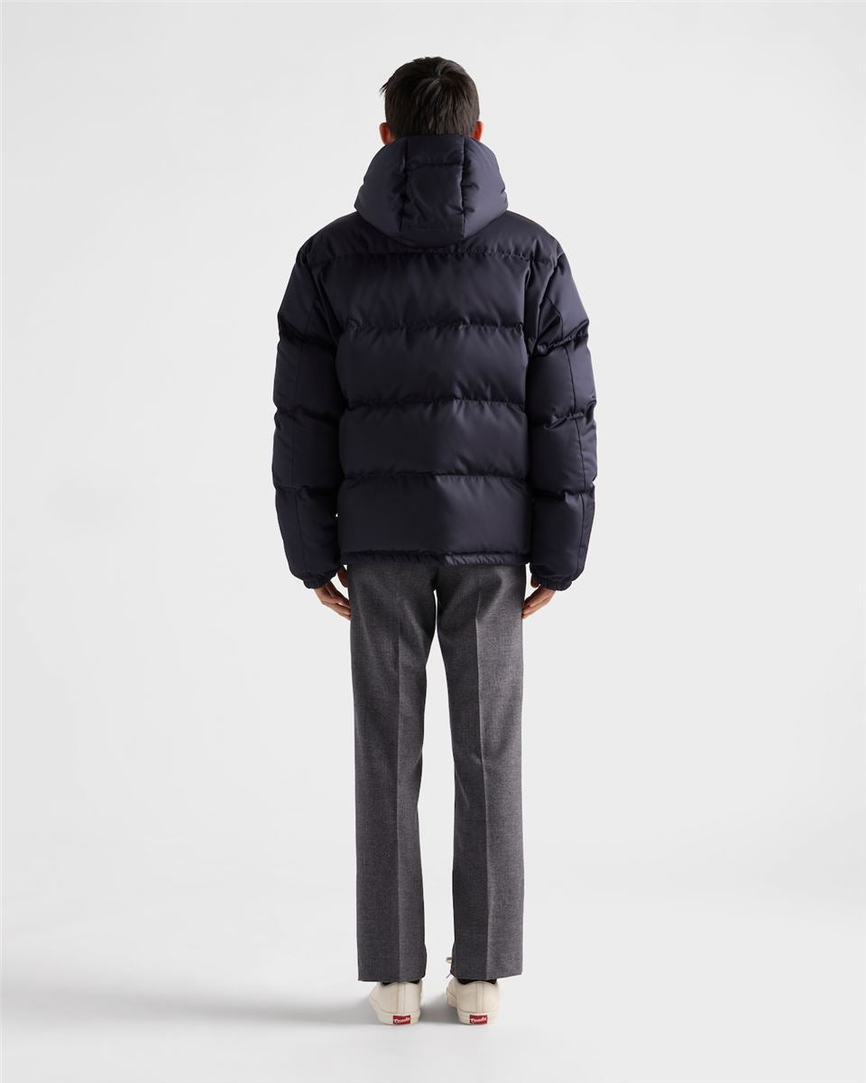 medium-weight hooded re-nylon down jacket-PRADA-Verso
