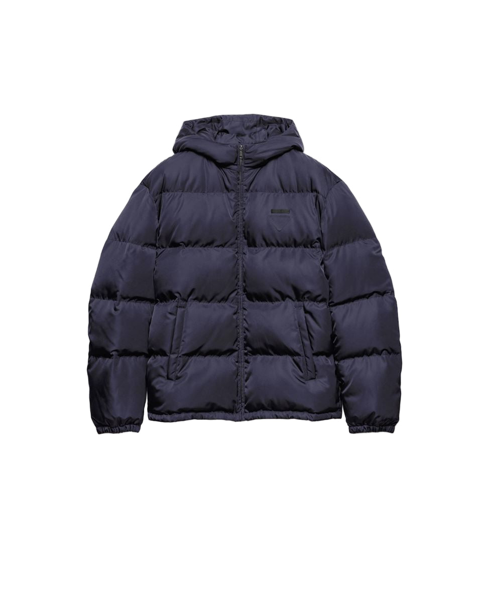 medium-weight hooded re-nylon down jacket-PRADA-Verso