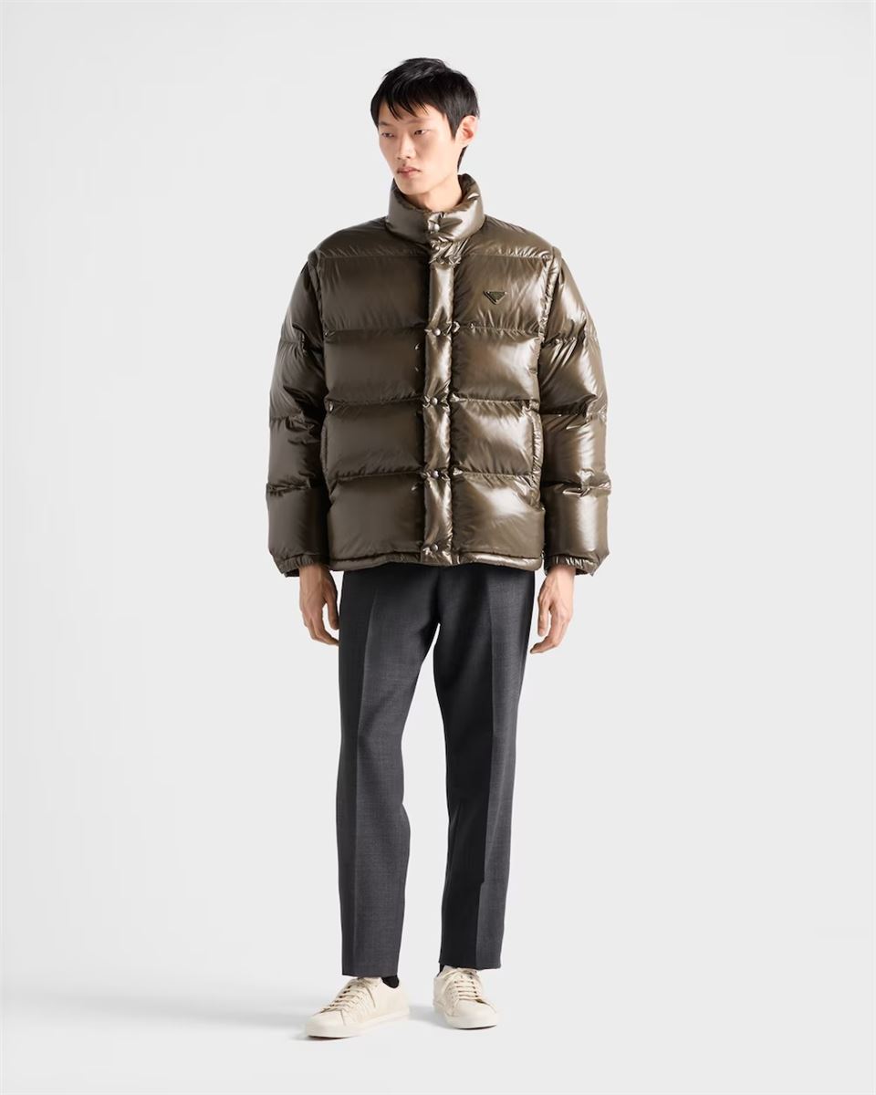 Medium-weight re-nylon down jacket-PRADA-Verso