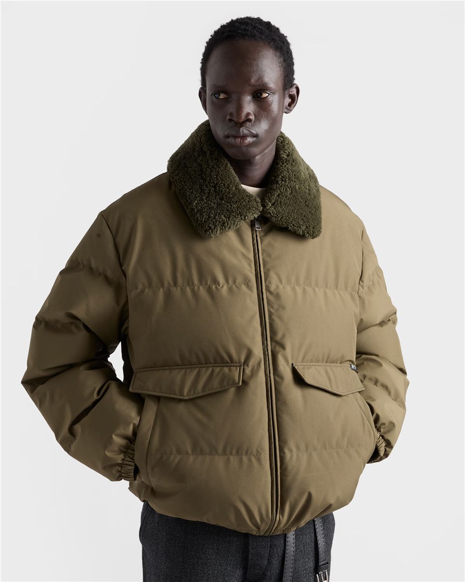 Medium-weight technical fabric down jacket-PRADA-Verso