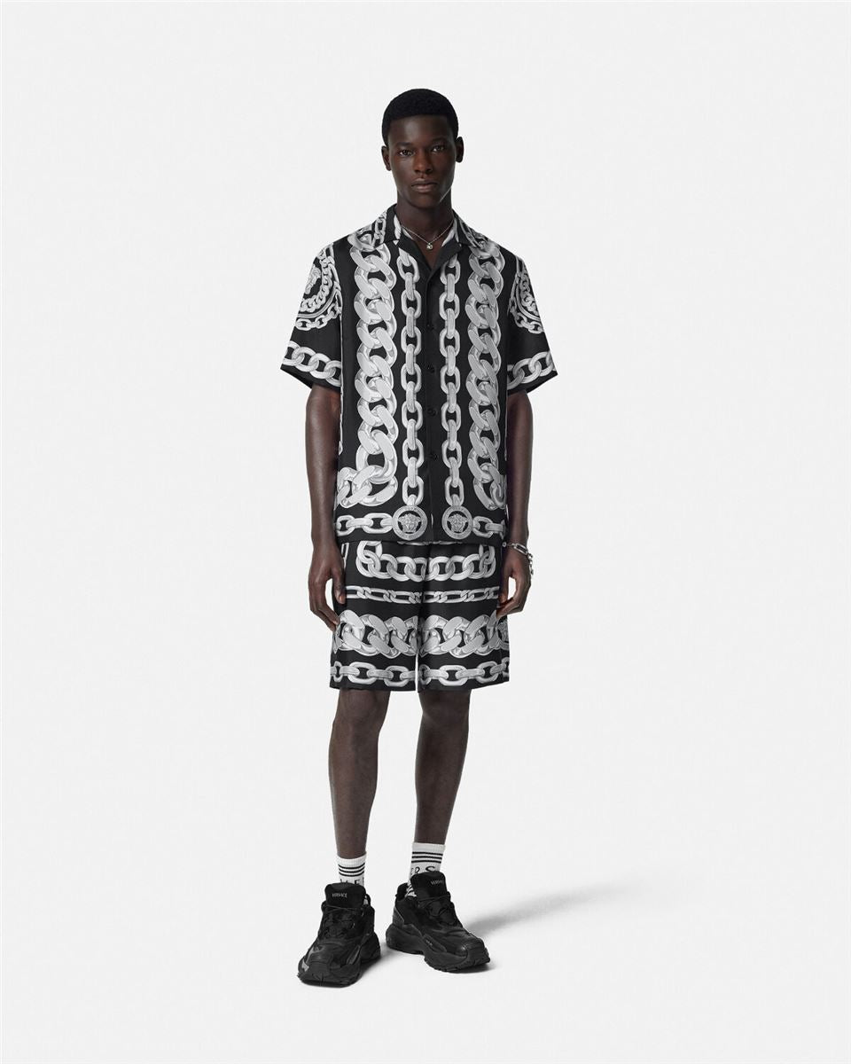 MEDUSA CHAINS SILK SHORTS -  VERSACE -  Verso