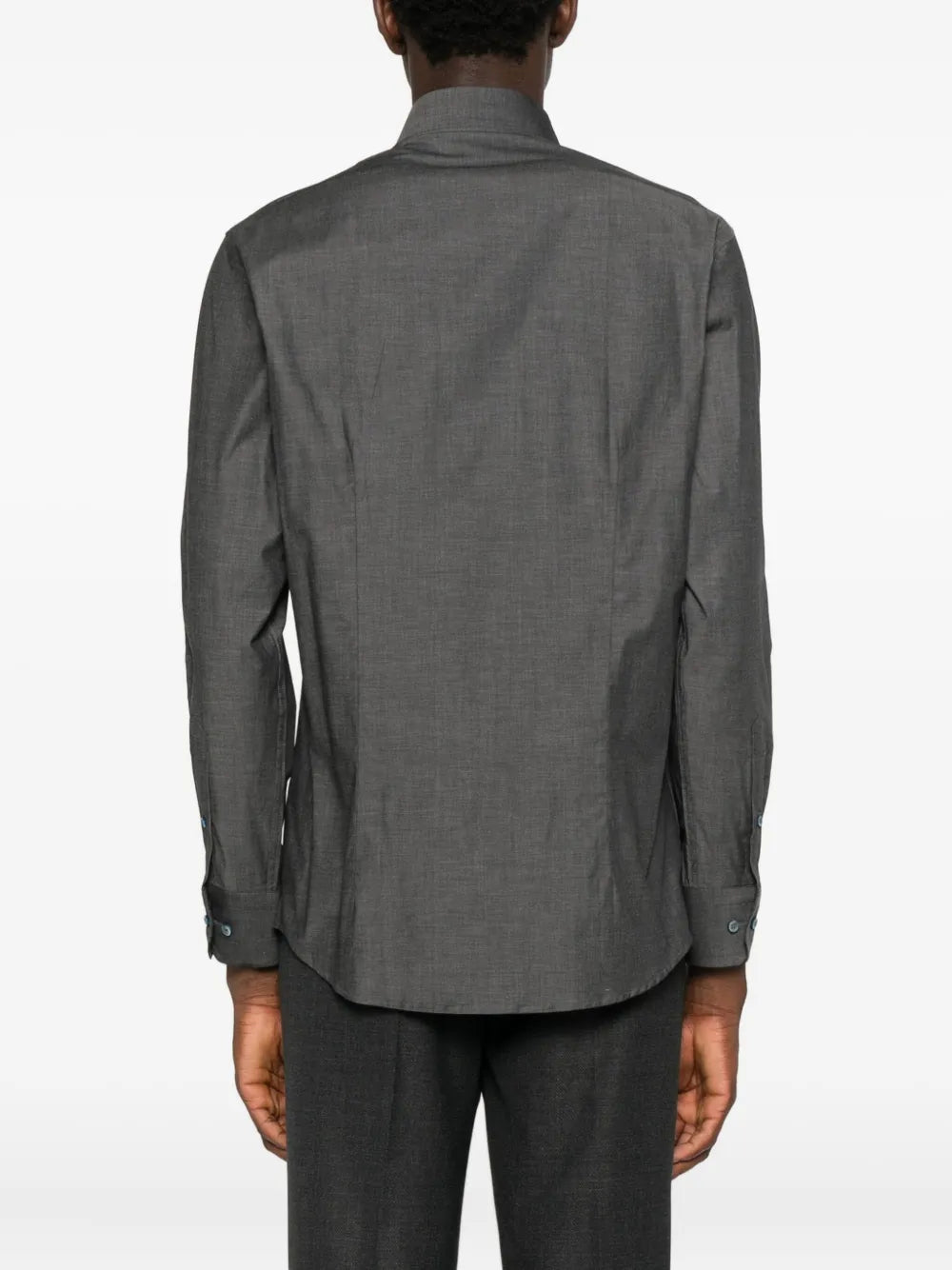 Mélange-effect shirt-SAND-Verso